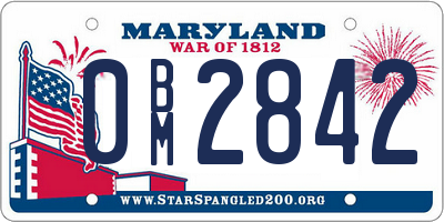MD license plate 0BM2842