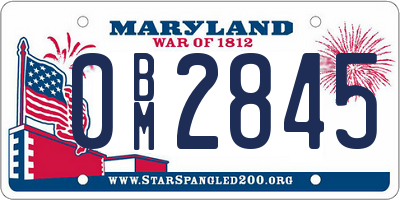 MD license plate 0BM2845