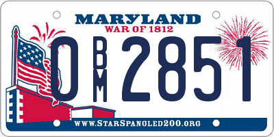 MD license plate 0BM2851