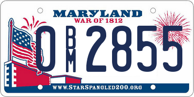 MD license plate 0BM2855