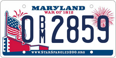 MD license plate 0BM2859