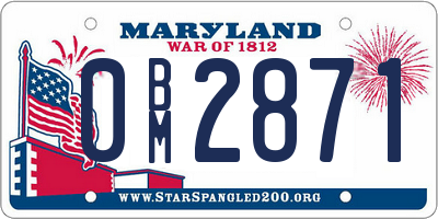 MD license plate 0BM2871