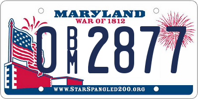 MD license plate 0BM2877