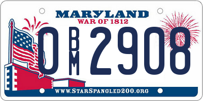 MD license plate 0BM2908
