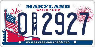 MD license plate 0BM2927