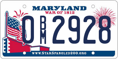 MD license plate 0BM2928