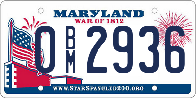 MD license plate 0BM2936