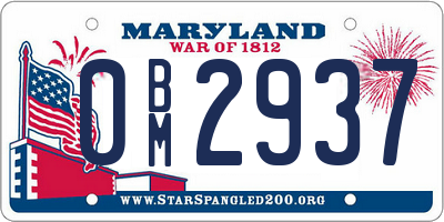 MD license plate 0BM2937