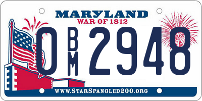 MD license plate 0BM2948