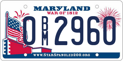 MD license plate 0BM2960