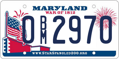 MD license plate 0BM2970