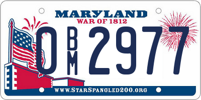 MD license plate 0BM2977