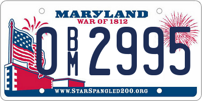 MD license plate 0BM2995
