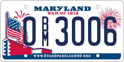 MD license plate 0BM3006