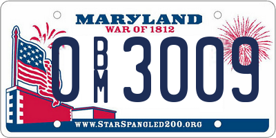MD license plate 0BM3009
