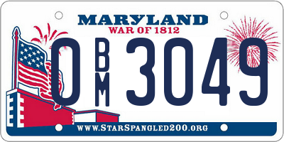 MD license plate 0BM3049