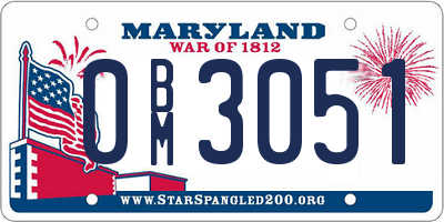 MD license plate 0BM3051