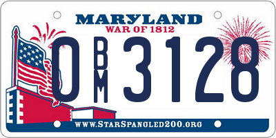 MD license plate 0BM3128
