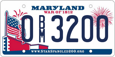 MD license plate 0BM3200