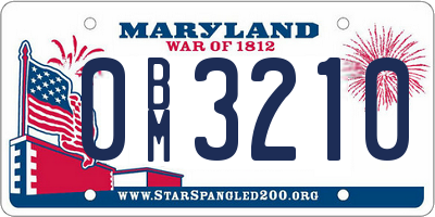 MD license plate 0BM3210