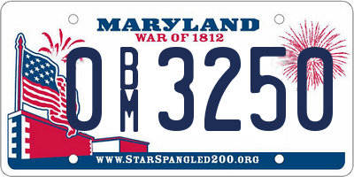 MD license plate 0BM3250