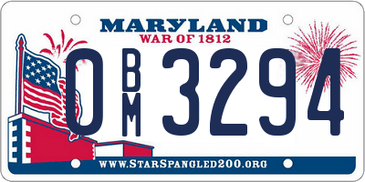 MD license plate 0BM3294