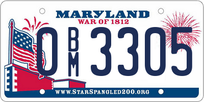 MD license plate 0BM3305