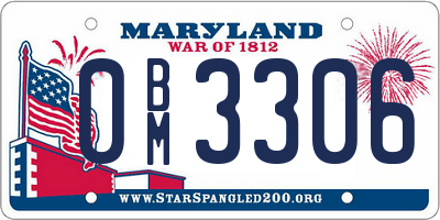 MD license plate 0BM3306