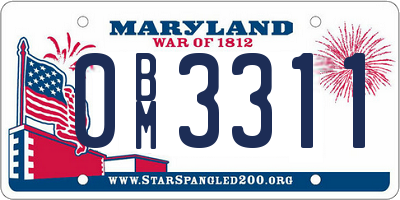 MD license plate 0BM3311