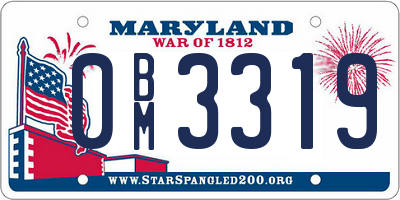 MD license plate 0BM3319