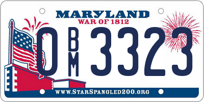 MD license plate 0BM3323