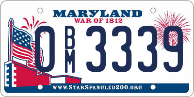 MD license plate 0BM3339