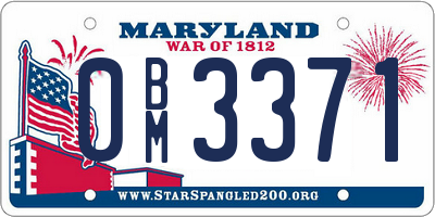 MD license plate 0BM3371