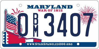 MD license plate 0BM3407