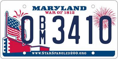MD license plate 0BM3410