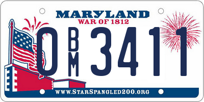 MD license plate 0BM3411