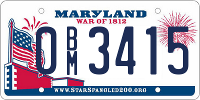 MD license plate 0BM3415