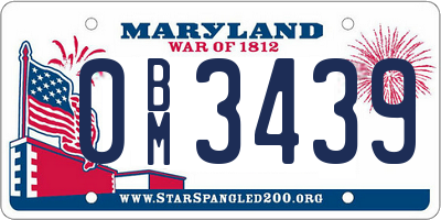 MD license plate 0BM3439