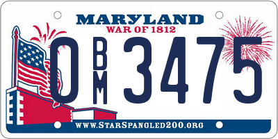 MD license plate 0BM3475