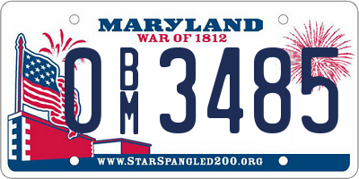 MD license plate 0BM3485