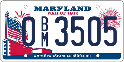 MD license plate 0BM3505