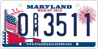 MD license plate 0BM3511