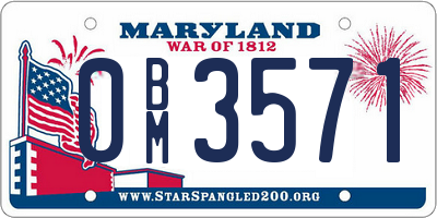 MD license plate 0BM3571