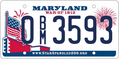 MD license plate 0BM3593
