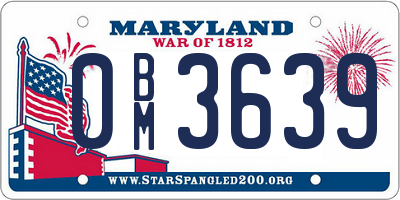 MD license plate 0BM3639