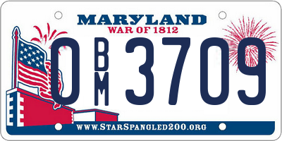 MD license plate 0BM3709
