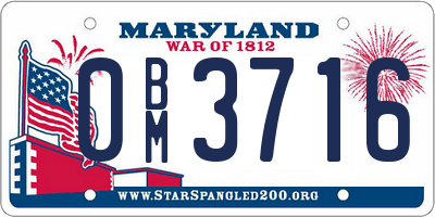 MD license plate 0BM3716