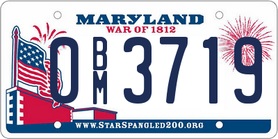 MD license plate 0BM3719