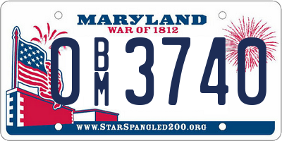 MD license plate 0BM3740