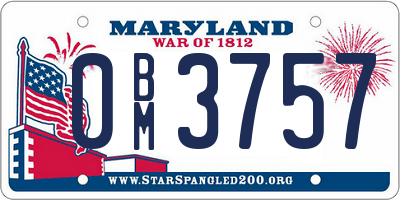 MD license plate 0BM3757